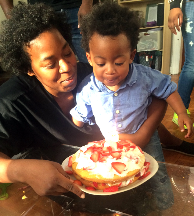 Moji and Garvey celebrate his 2nd birthday in 2017.